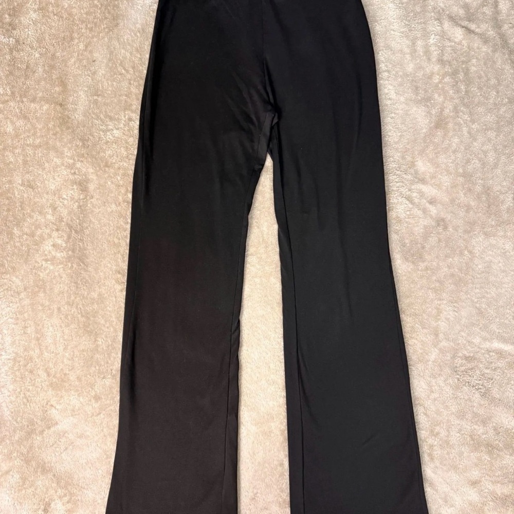 SHEIN Black High-Rise Wide-Leg Leggings